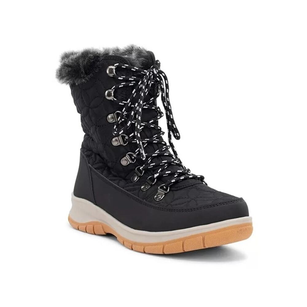 Chooka Women's Belltown Mid Faux Fur Black Boots Size 9